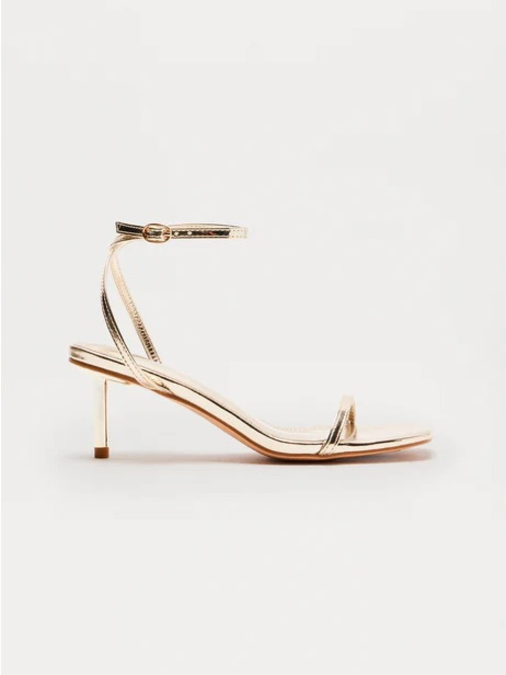 Kyla Heels Gold Metallic Ankle-Strap Sandal - Women 7.5